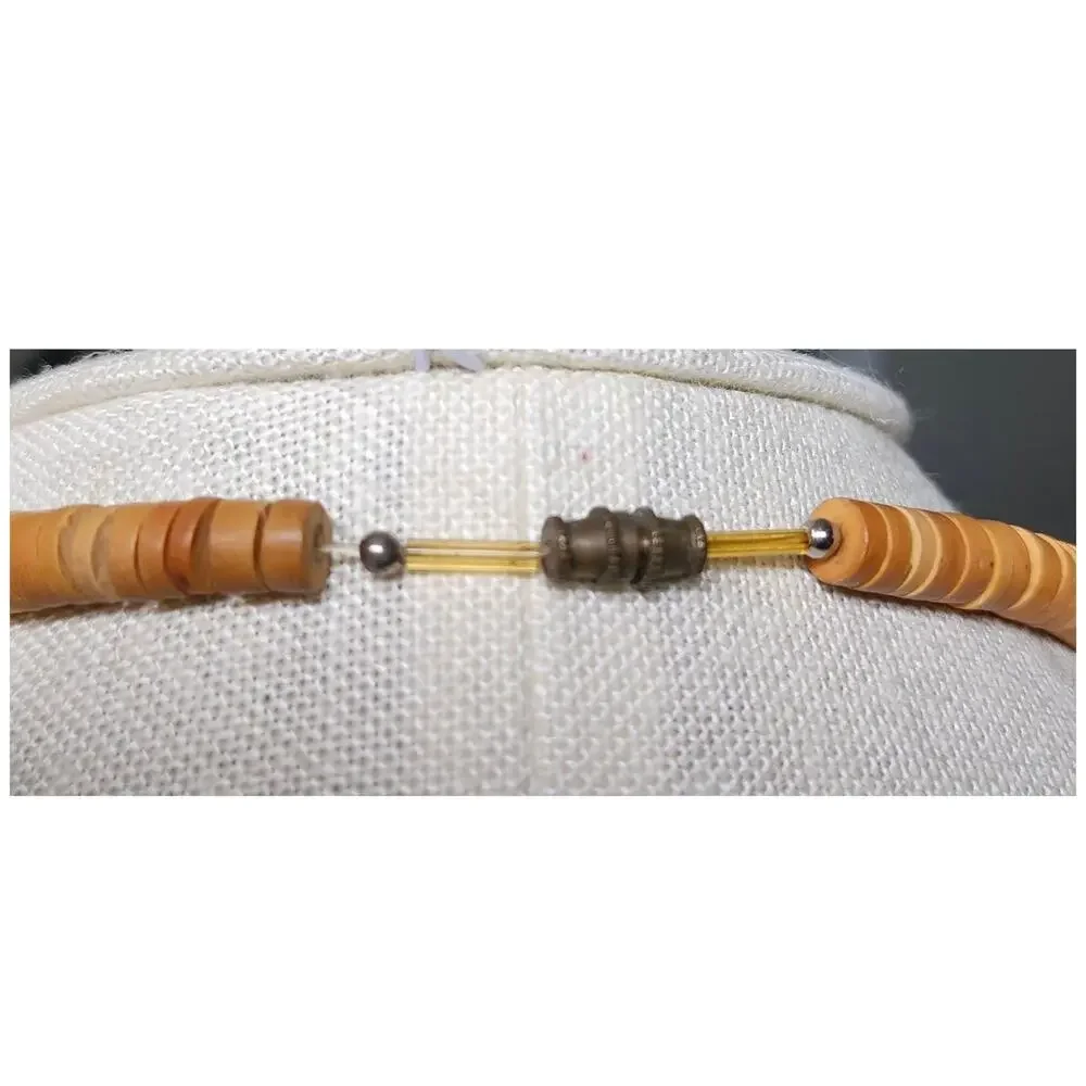 Vintage Berber Graduated Chunky Wood Disc Beaded Necklace, 18